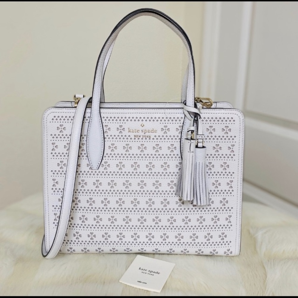 Kate Spade perforated Spring White Satchel NWT - Picture 2 of 9